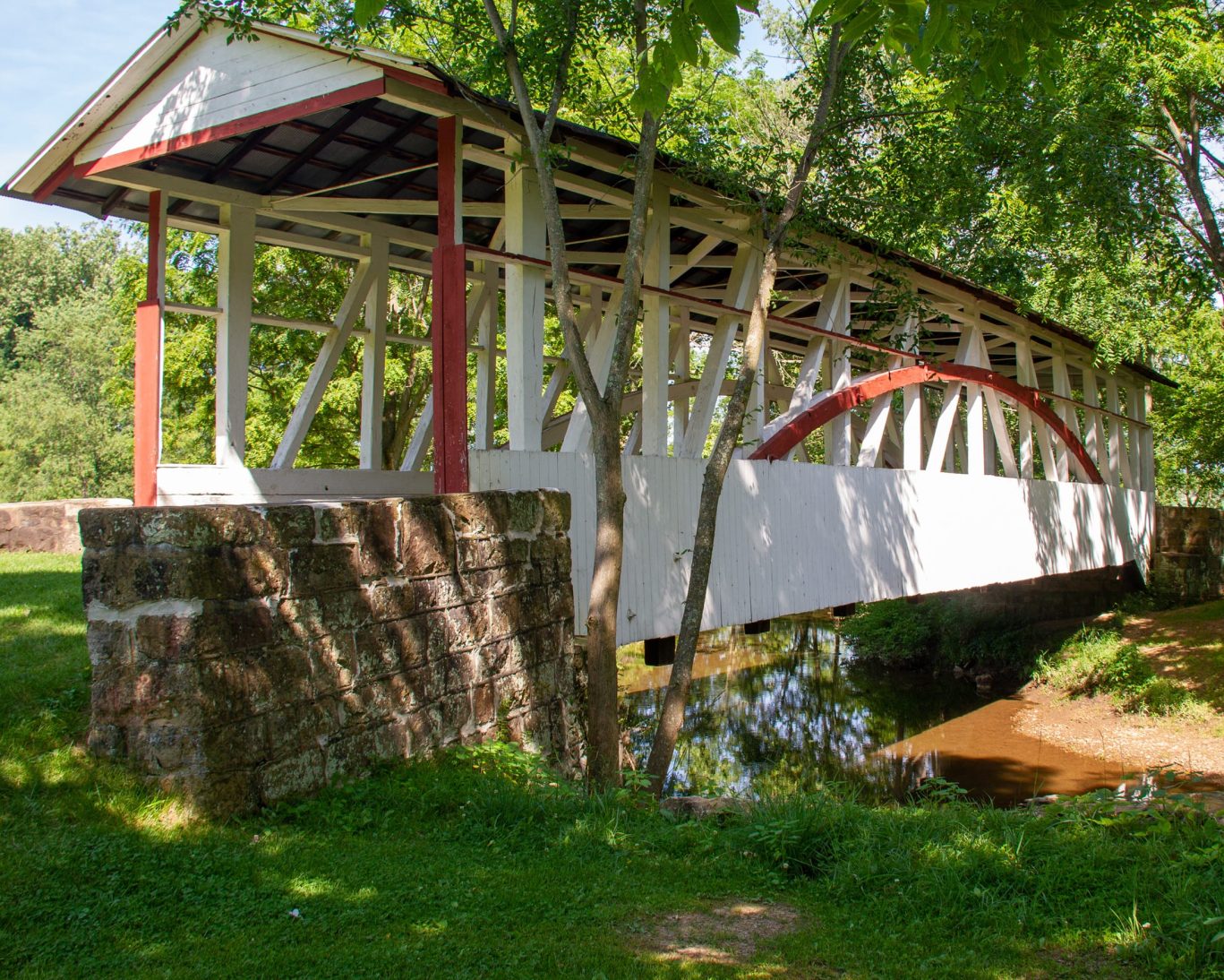 Historic covered bridge on the Bedford County Covered Bridge Loop near Judy's Motel PA.